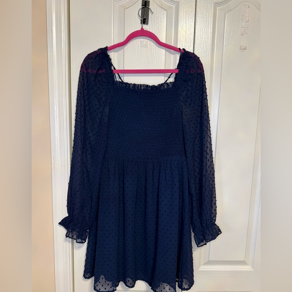 Pink Lily Navy Blue Midi Dress